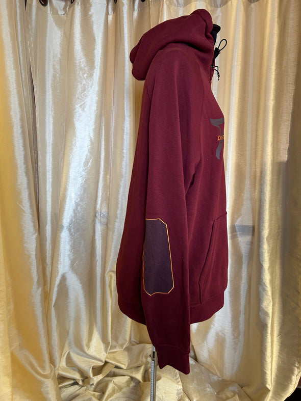 Men's Fleece Lined Hoodie, Burgundy, Size Large