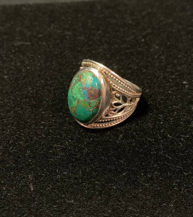 Silver and Malachite Ring (10)