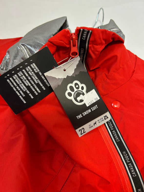Insulated Dog Snow Suit, Red, 40-47 Pounds, 22", NEW