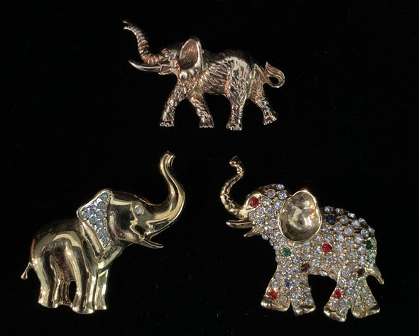 Trio of Elephant Pins