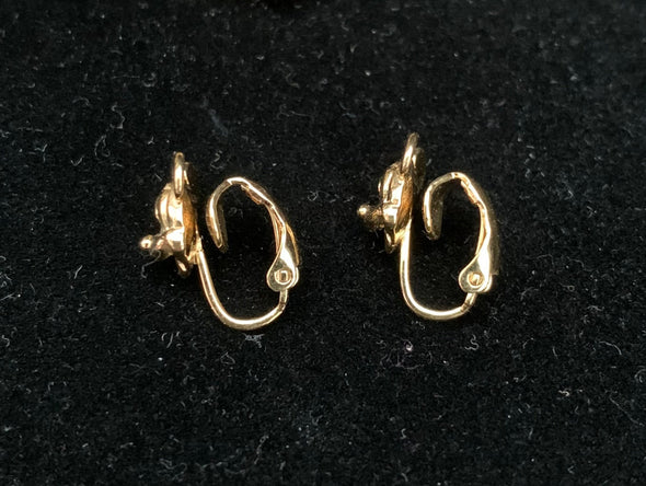 Childs Signed Vintage Disney Gold Tone Charm Bracelet and Mickey Earrings