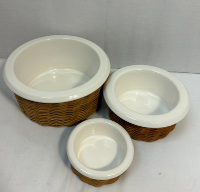 Set of 3 Bowls with Baskets, Size 3”x2”, 6” x 3”, 9” x 4”,