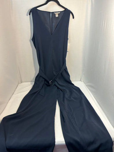 Ladies Sleeveless Jumpsuit, Navy, Size 8, Polyester