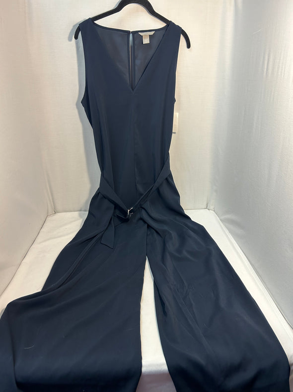 Ladies Sleeveless Jumpsuit, Navy, Size 8, Polyester