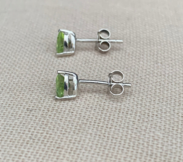 Sterling Silver Peridot Stud Earrings