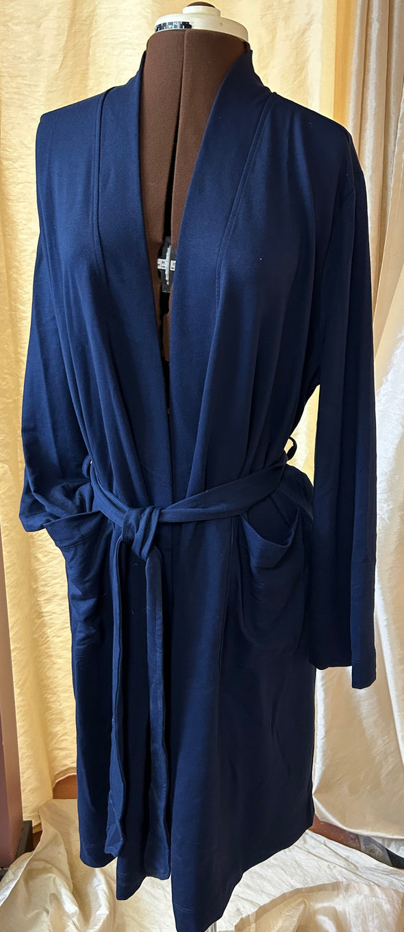 Ladies Reading Robe, Navy, Size Medium/Large, NEW