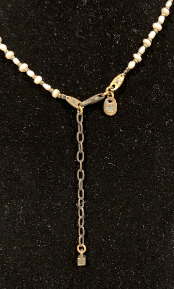 Vintage (Danish) Dyrberg Kern Star Necklace with Pearl Chain