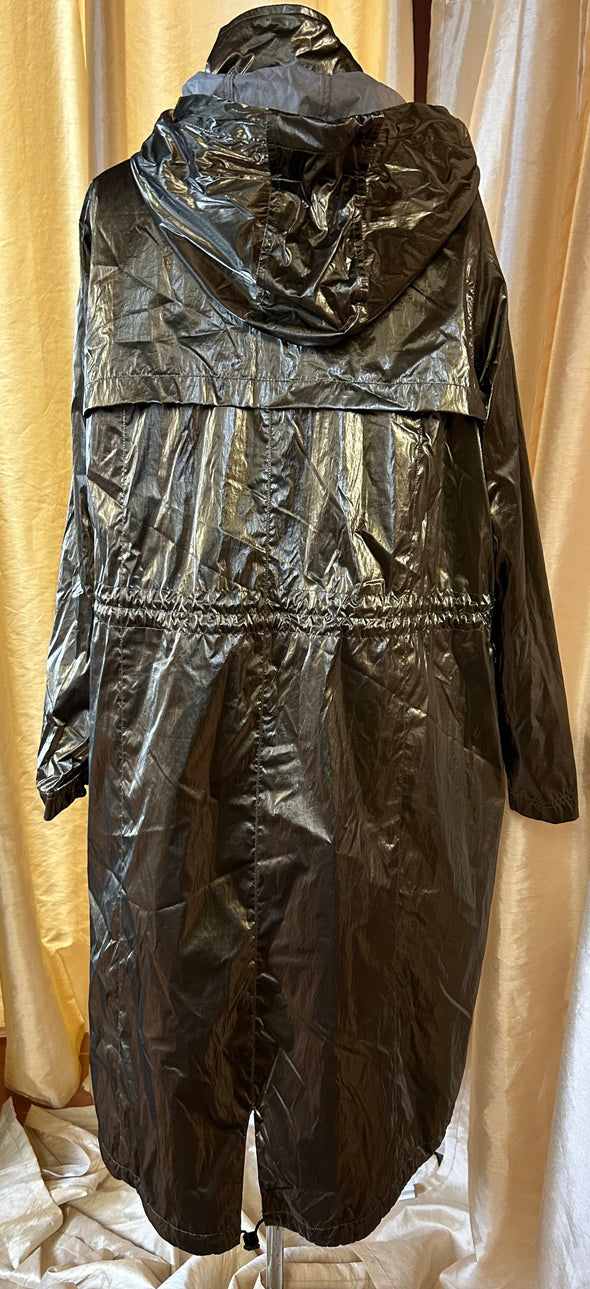 Ladies Metallic Hooded Raincoat, Gold Colour, Size 2XL