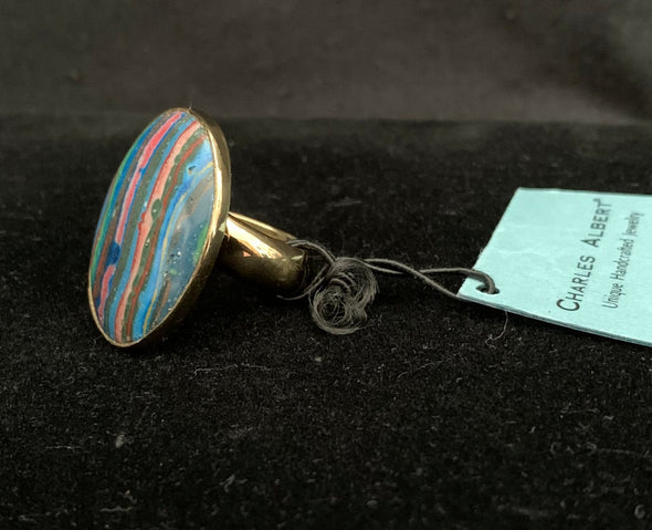 Charles Albert Alchemia Rainbow Calsilica Ring Size 7