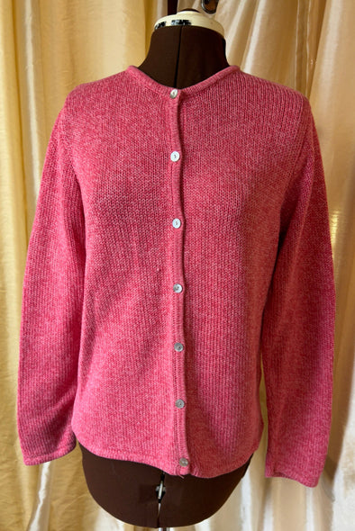 Ladies Long Sleeve 100% Cotton Cardigan, Size Medium