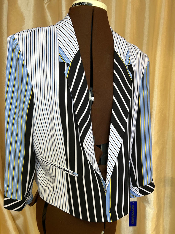 Ladies 3/4 Sleeve Stripe Jacket, Size Large