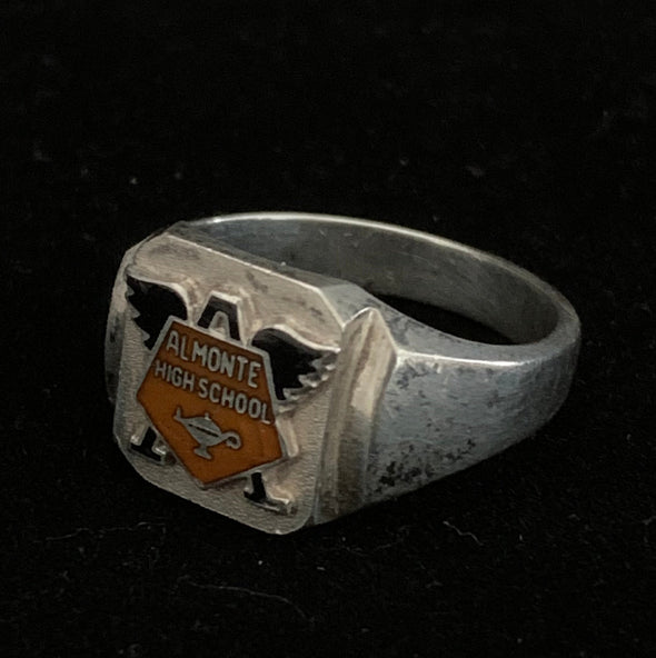 Vintage Sterling Almonte High School Ring Size 10.5