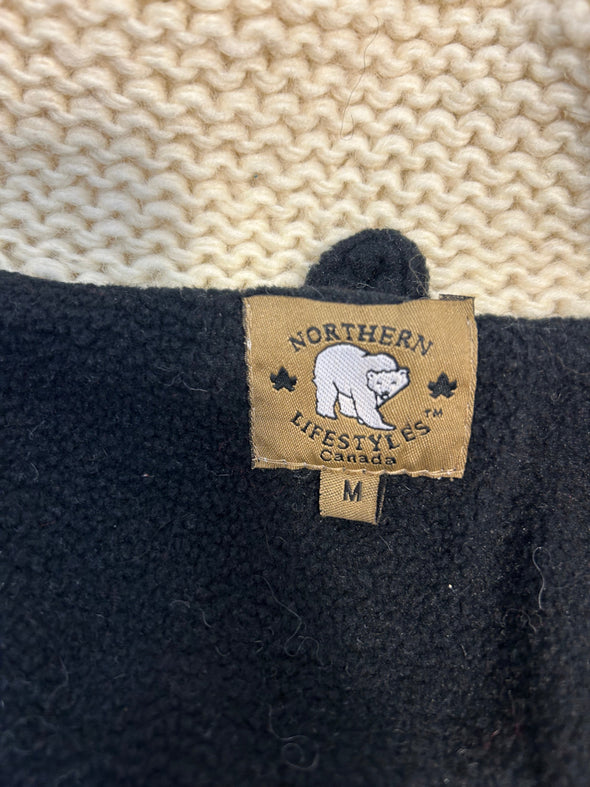 Unisex Long Sleeve Hand Made Knit Sweater, Moose Pattern, M