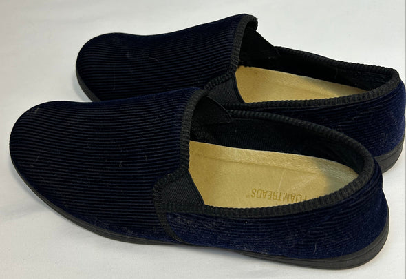 Men's Corduroy Slippers, Navy, Size 10, Gently Used
