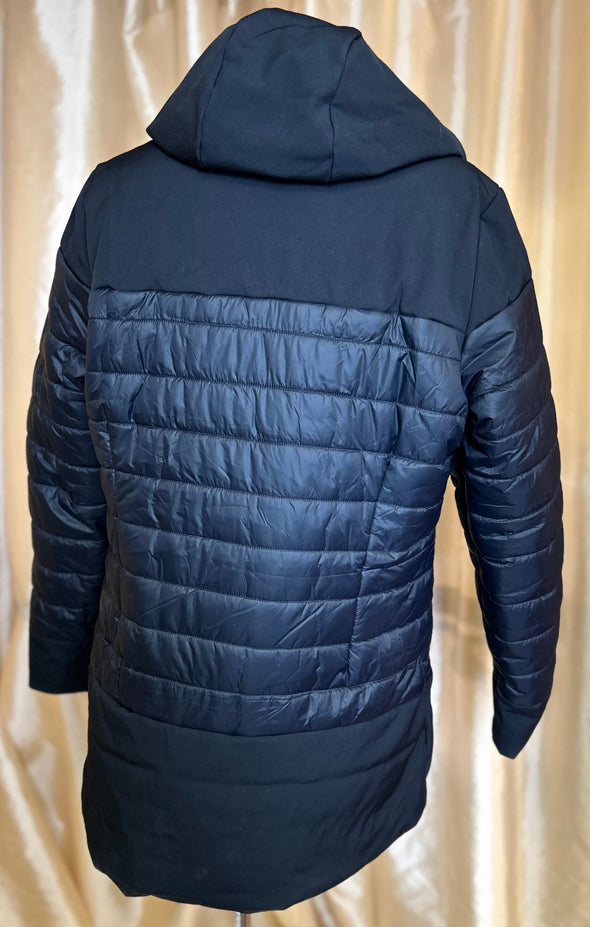 Women's Hooded Winter Coat, Black/Navy, Large/Extra Large