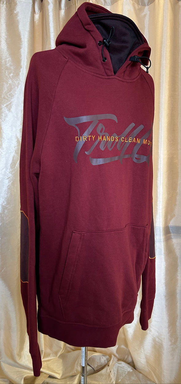 Men's Fleece Lined Hoodie, Burgundy, Size Large