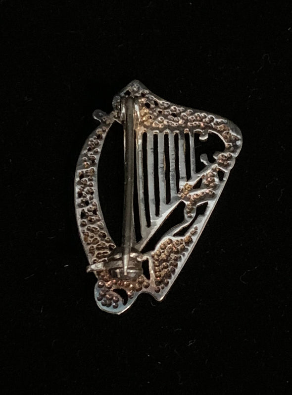 Vintage Irish Harp Sterling Silver Brooch in original box