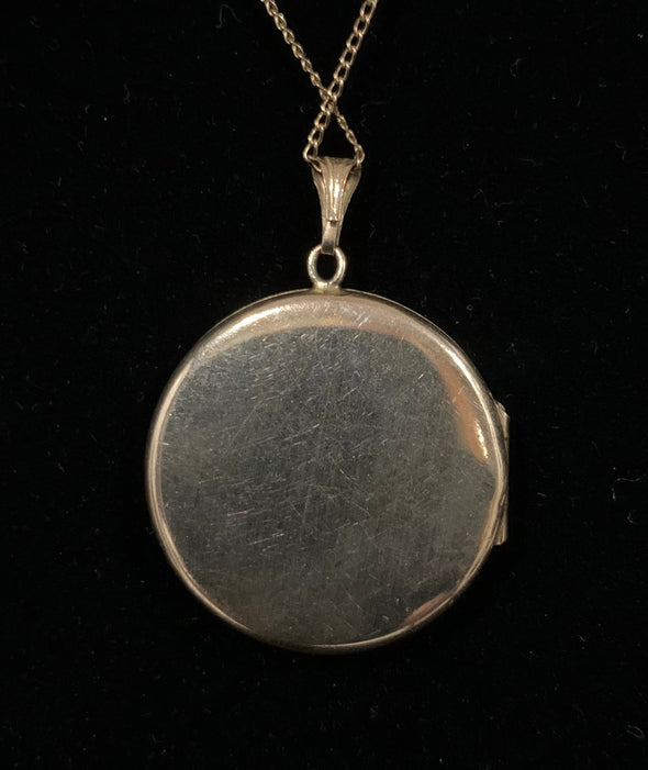 Vintage 12K Gold Filled Round Locket Necklace and Chain
