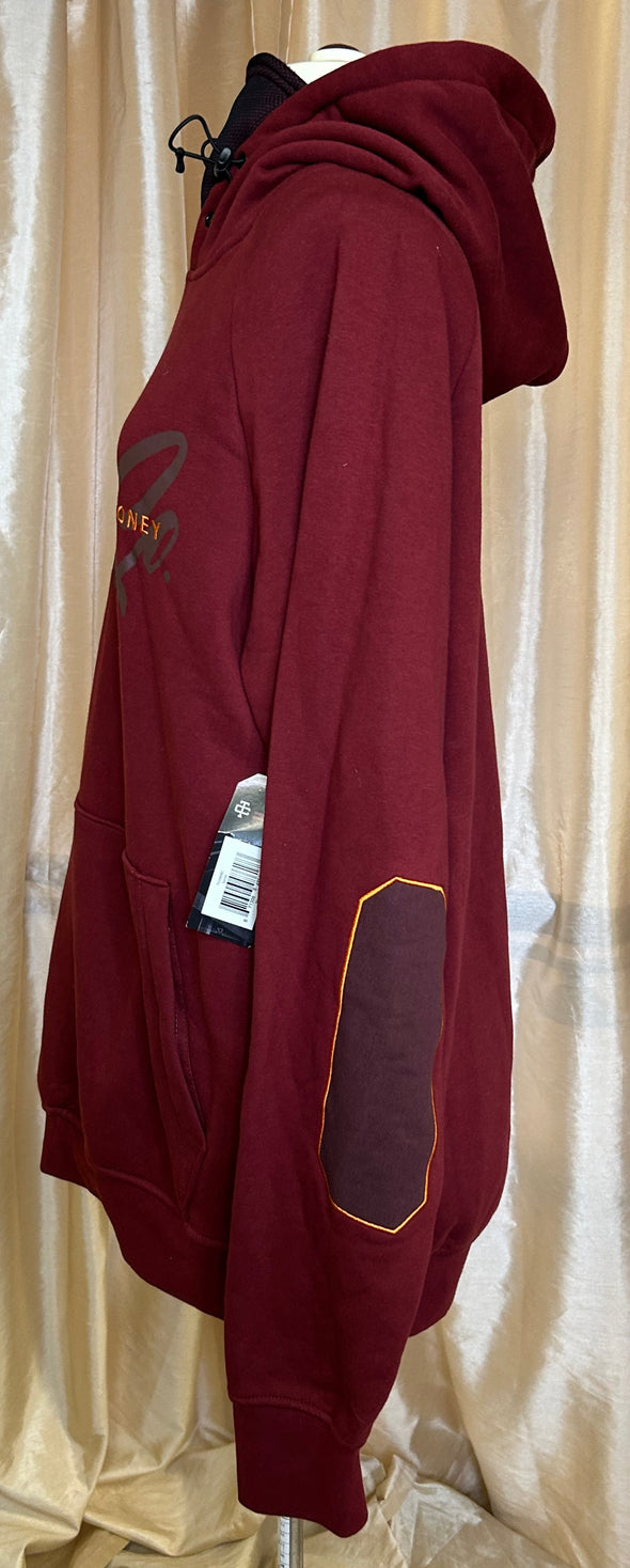 Men's Fleece Lined Hoodie, Burgundy, Size Large