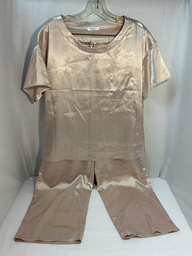 Ladies Silky  Soft Pyjamas, Champagne, Size Medium, NEW
