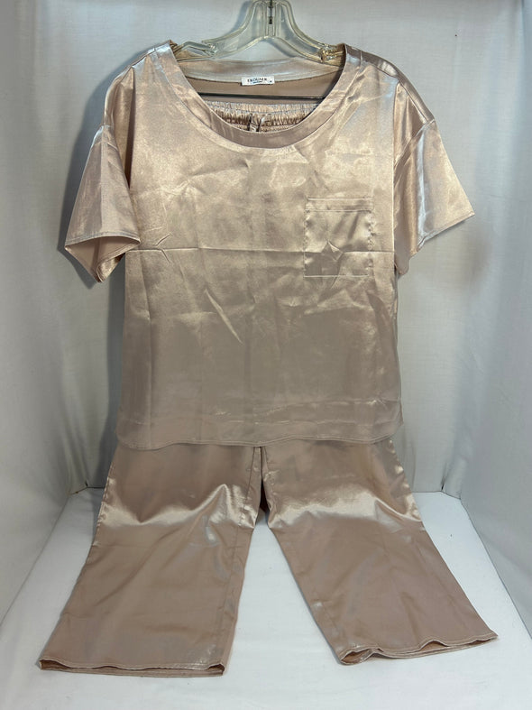Ladies Silky  Soft Pyjamas, Champagne, Size Medium, NEW