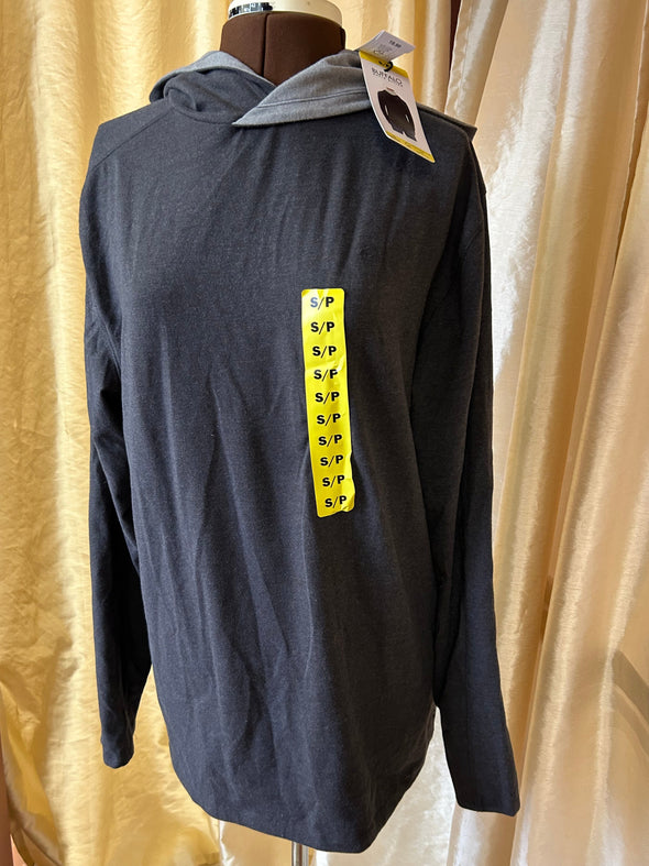 Men's Long Sleeve Hoodie, Grey, Size Small, NEW