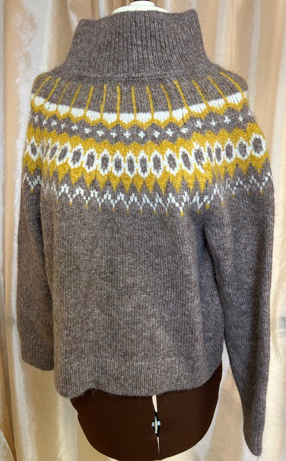 Ladies Knit Nordic Sweater, Size Medium, New With Tags