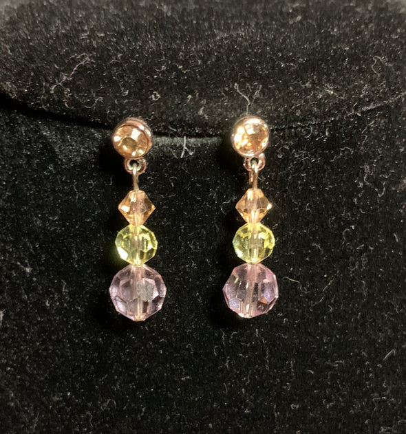 Swarovski Pink Crystal Necklace and Earrings