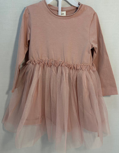 Infant Long Sleeve Dress, Pink, 18M,