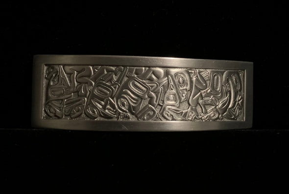 Roma Pewter Hair Barrette, Native Theme