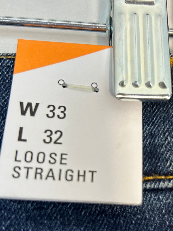Ladies Loose Straight Fit Jeans, Navy, Size 33/32, NEW