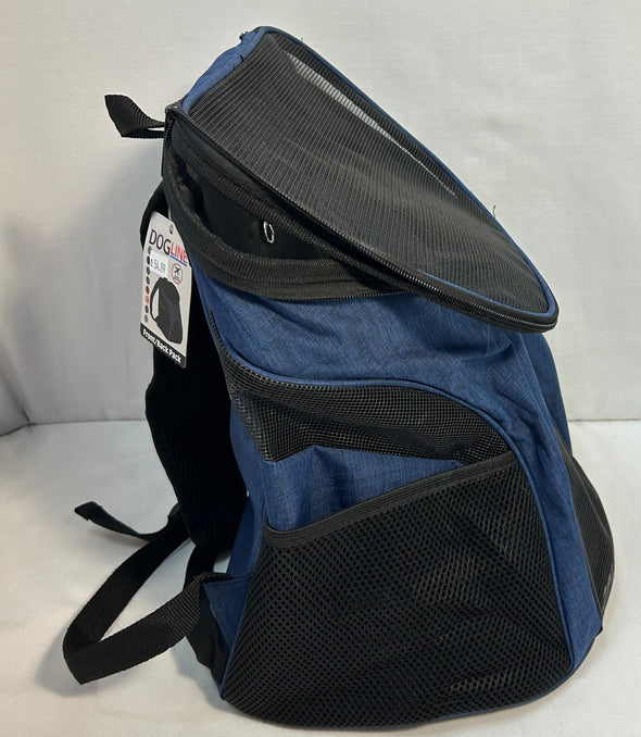 Dog Carrier, Back Pack Style, Navy, 17.3"x12.6"x11", NEW