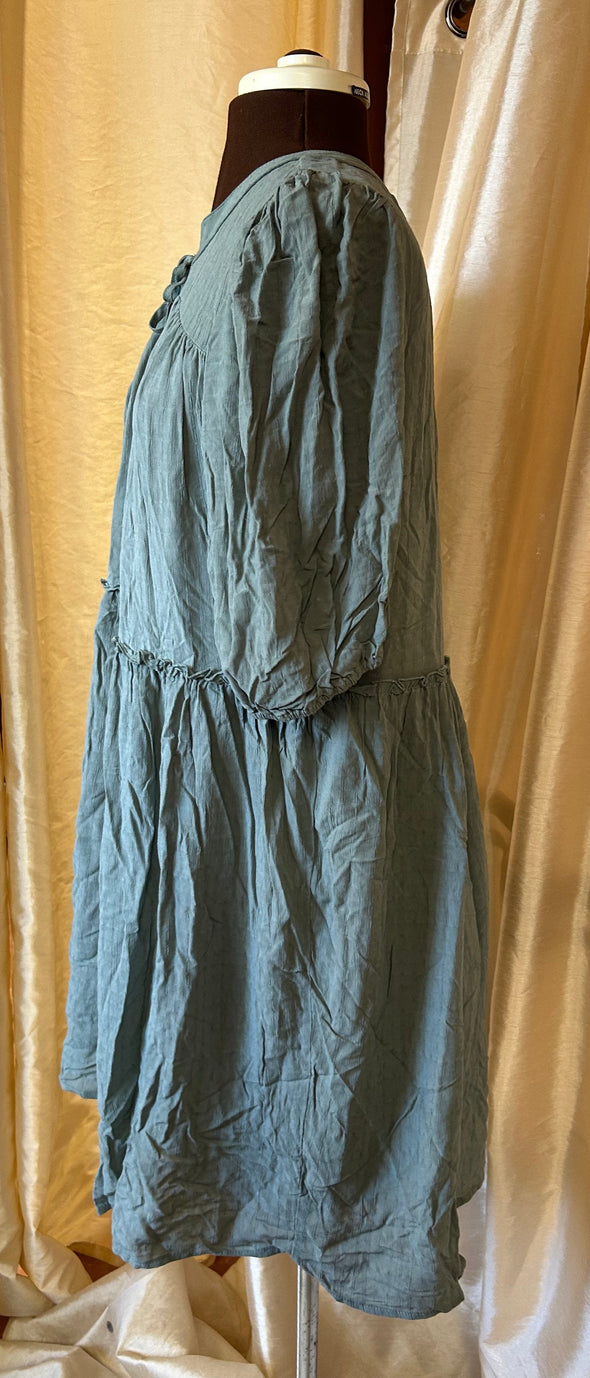 Short Sleeve Mist Green Dress, Size Large, NEW