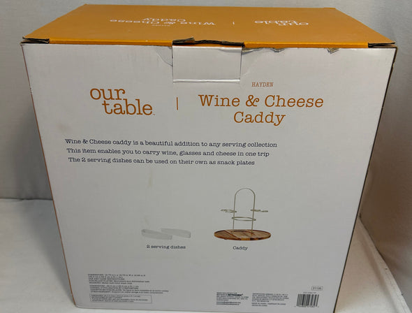 Wine ‘ Cheese Caddy Set 12.75", NEW in Original Box