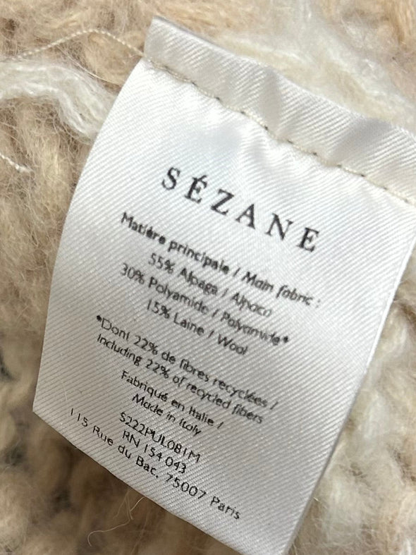 Ladies Long Sleeve Sweater, Beige/Cream, XXS, Alpaca Blend