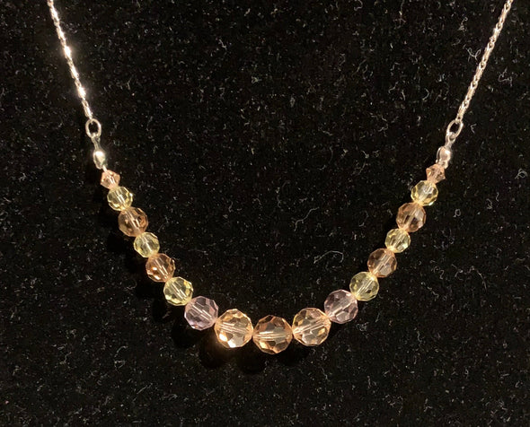 Swarovski Pink Crystal Necklace and Earrings