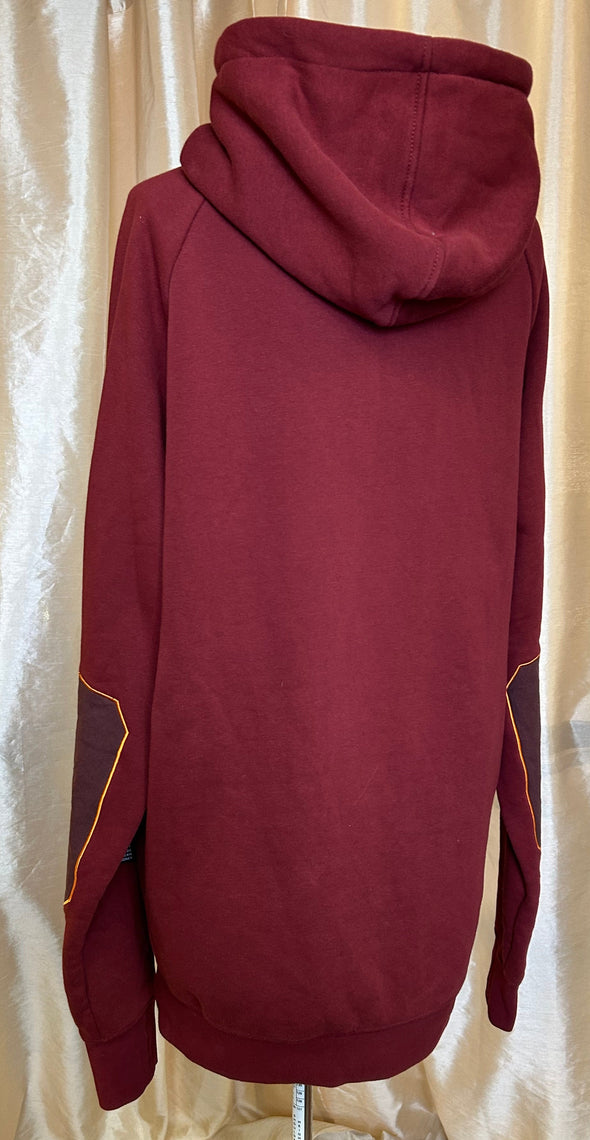 Men's Fleece Lined Hoodie, Burgundy, Size Large