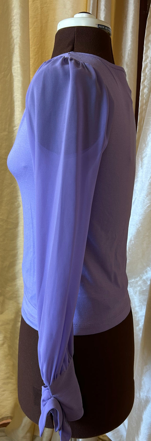 Ladies Long Sleeve V-Neck Blouse, Mauve, XSmall NEW