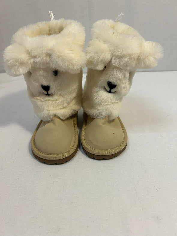 Infant winter Boots, Beige/Faux Fur, Size 7, NEW