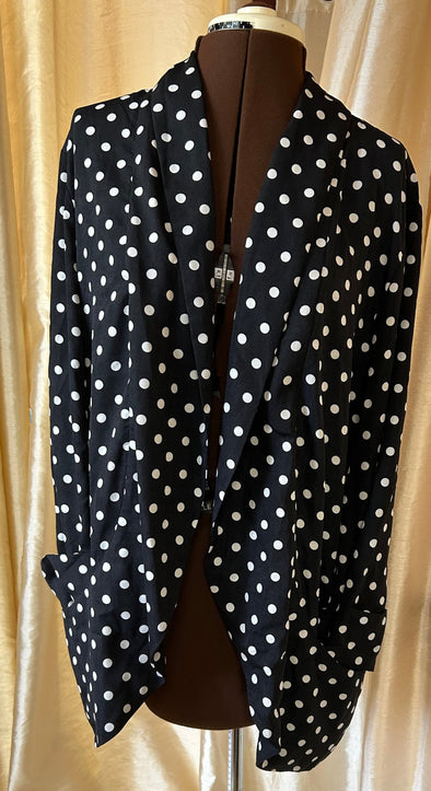 Ladies Lightweight Jacket, Black/White Polka Dot.