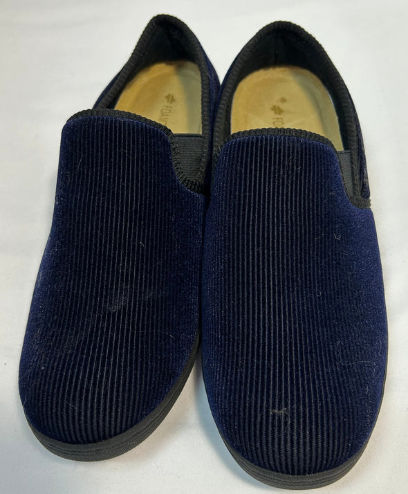 Men's Corduroy Slippers, Navy, Size 10, Gently Used