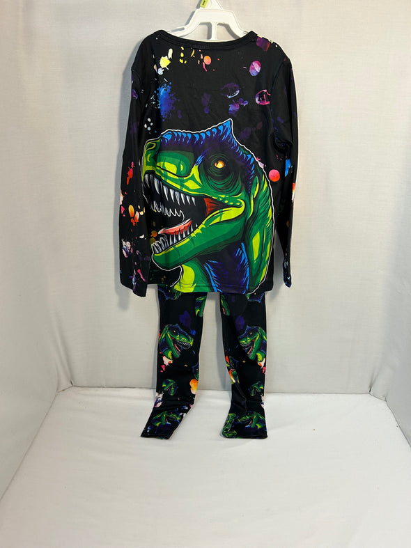 Boys 2 Piece PJ Set, Dinosaur Print, Size 5-6, Poly/Spandex