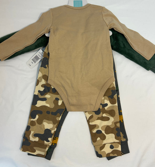 Plush Top & Body Suits, Green, 12M