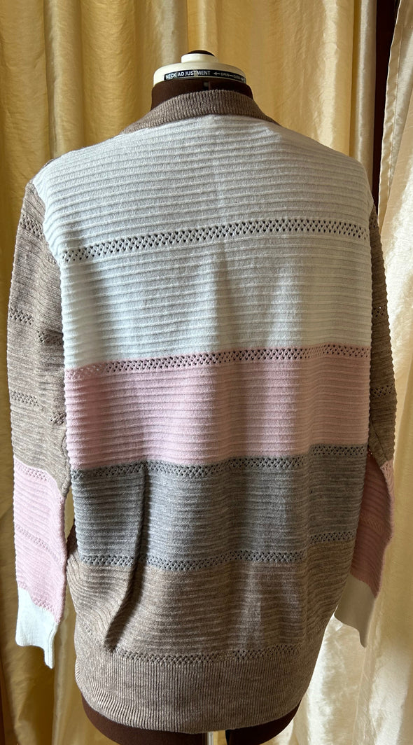 Ladies Long Sleeve 1/4 Zip Sweater, Multi Colour, XXL, NEW