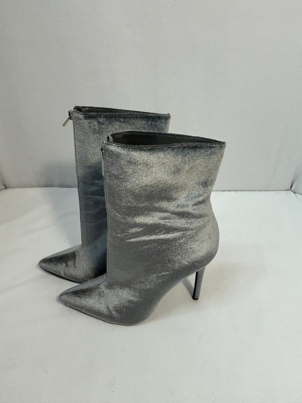 Above Ankle 4.5” Stilleto Glamour Boots, Pewter Colour, Size 7.5