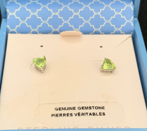 Sterling Silver Peridot Stud Earrings