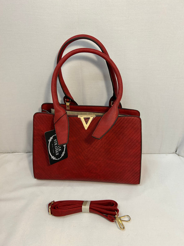 Women's Handbag, Burnt Red, 9" x 12", With XBody Strap, NEW