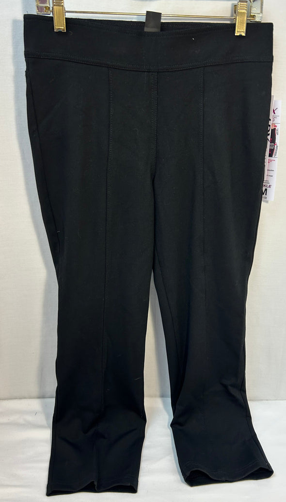 Ladies Ankle Length Stretch Pants, Black, Size 10-12, NEW