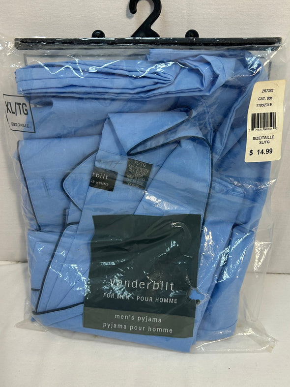 Men's Blue, XL PJs, Polyester/Cotton, NEW