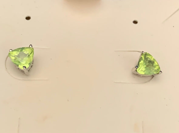 Sterling Silver Peridot Stud Earrings